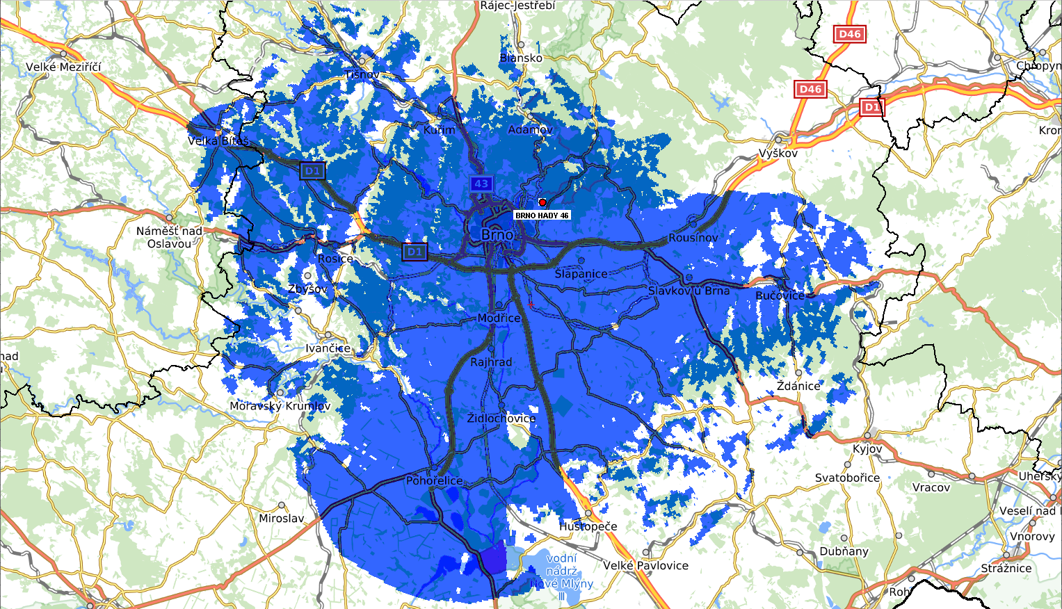 Zlepšení pokrytí Brna z lokality Hády